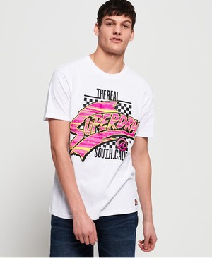 Superdry Acid Graphic Mid Weight Oversized Férfi Pólók Fehér | ASYMQ9432